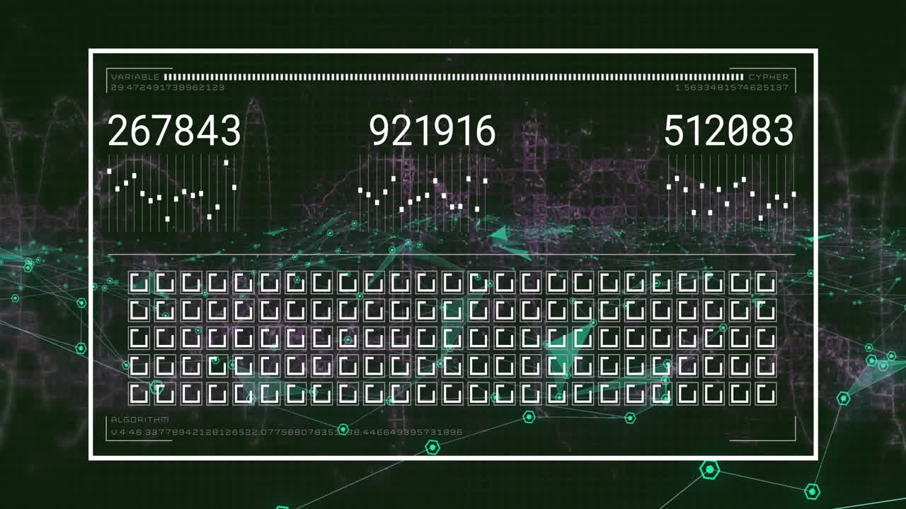 Animation of data processing over network of connections