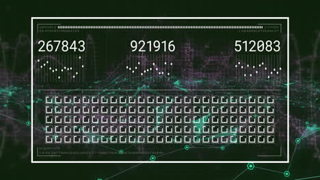 animation of data processing over network of connections