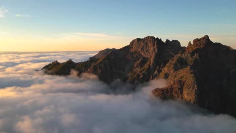 epic time lapse of clouds inversion in pico do arieiro - madeira - portugal 4k cinematic shot