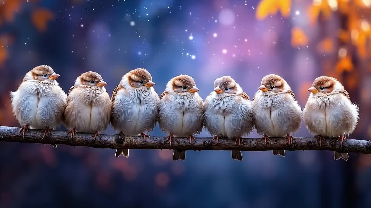 Drei Vögel sitzen auf einem Ast im Schnee
