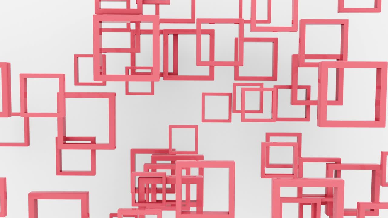 Abstract background 3d color squares shapes 4k animation. Looping footage.