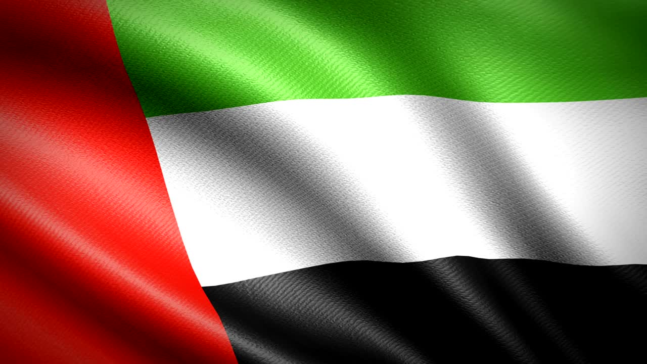 la bandera de los emiratos árabes unidos. animación de bucle sin costuras. video de alta definición en 4k