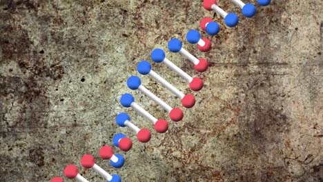 animación de una cadena de adn rodante sobre un fondo abstracto