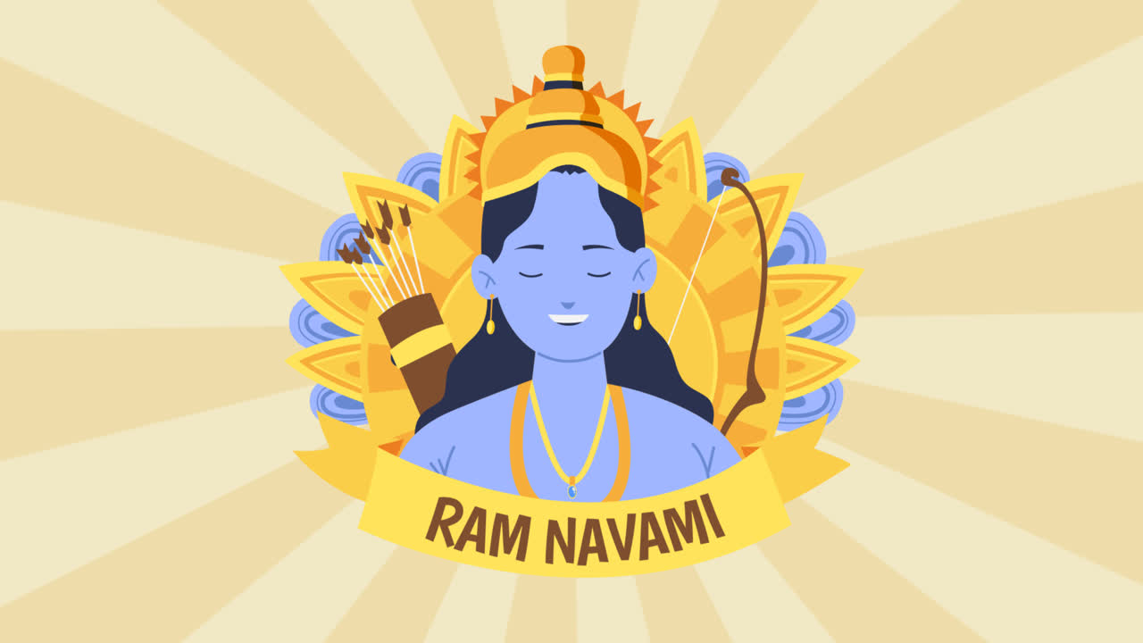 손으로 그린 ram navami 이벤트 디자인의 모션 그래픽