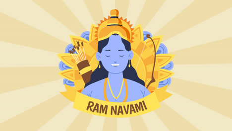 Gráfico-En-Movimiento-Del-Diseño-De-Evento-Ram-Navami-Dibujado-A-Mano