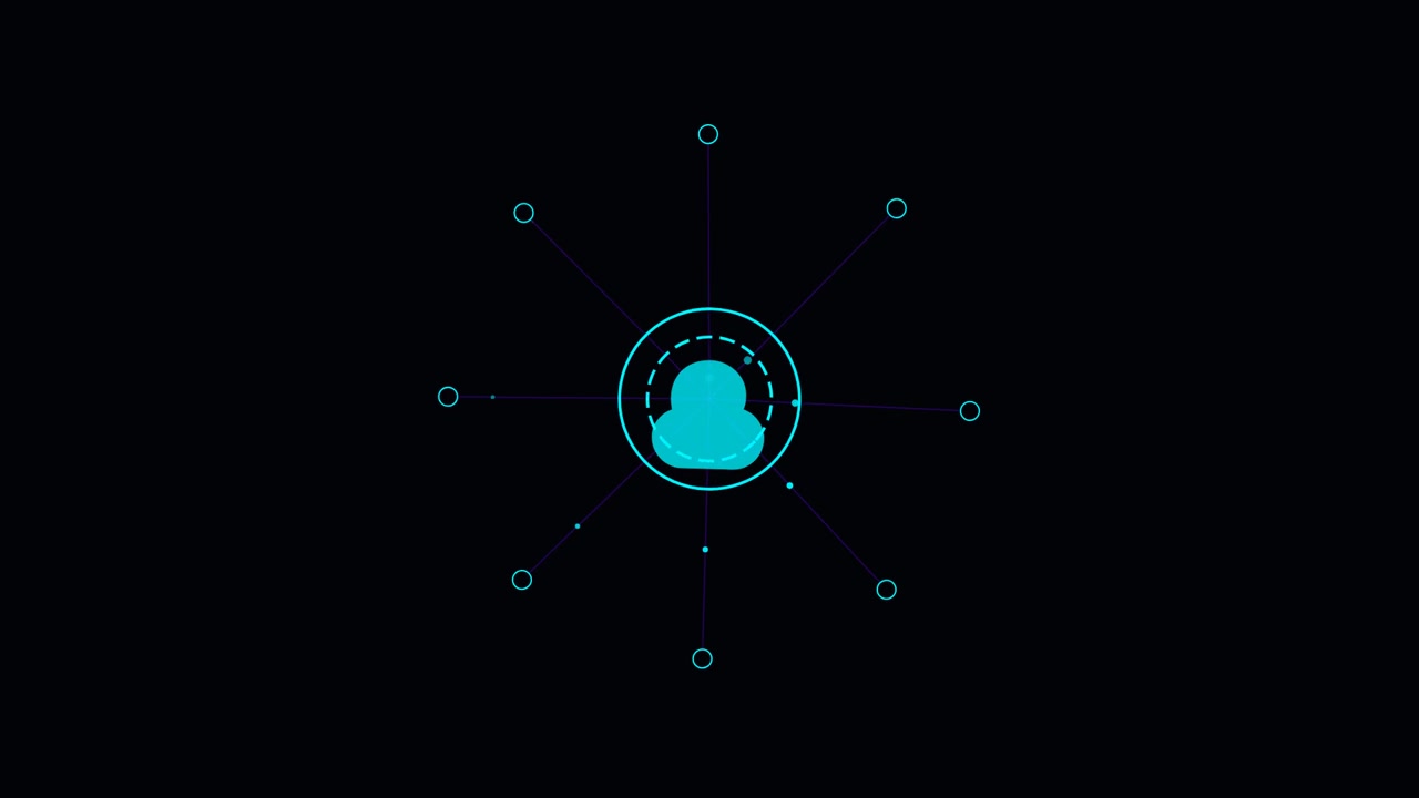 Digital Network Connection Icon Animation with User Profile