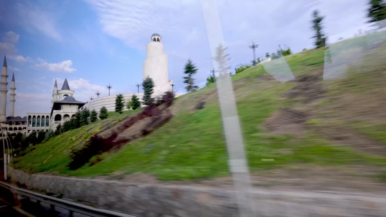 A view of a historic building near Ankara’s bus terminal, blending Turkey’s rich heritage with urban life.