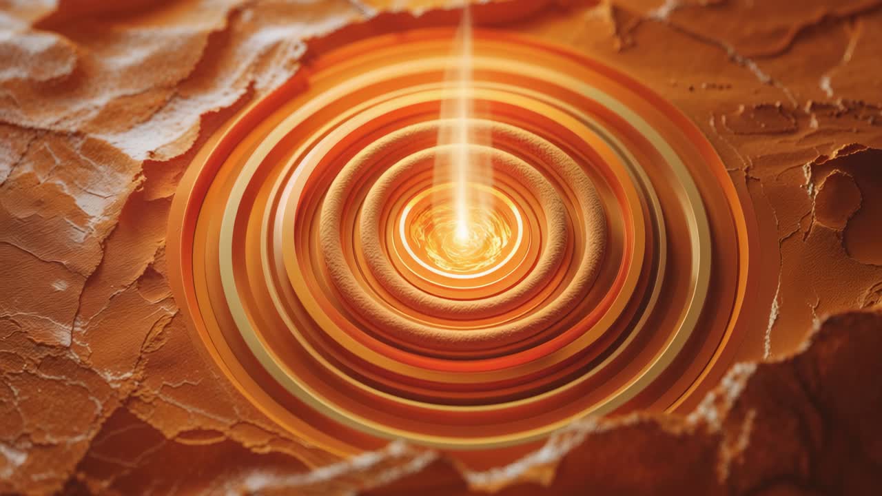 Abstract Concentric Circles and Light Beam