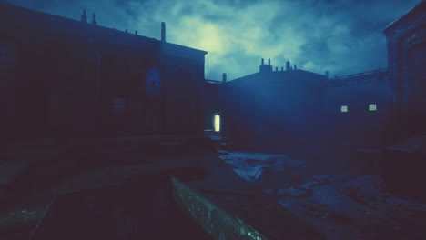 frightening abandoned factory at night