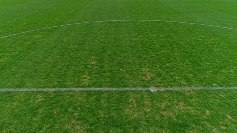 aerial view to soccer field on stadium