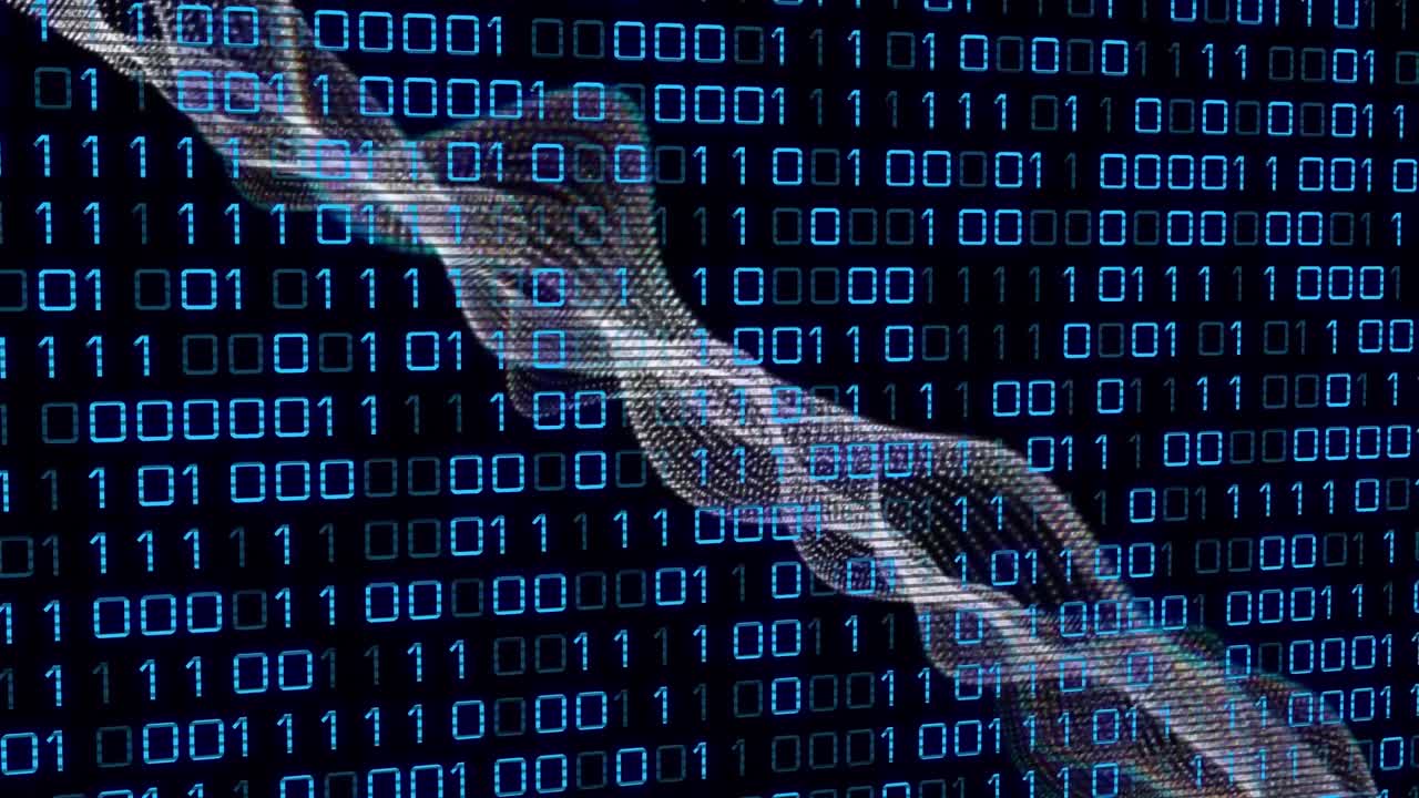 Animation of binary coding and data processing