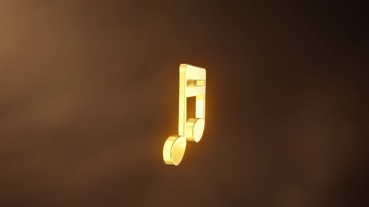 3D Golden Music Note Symbol