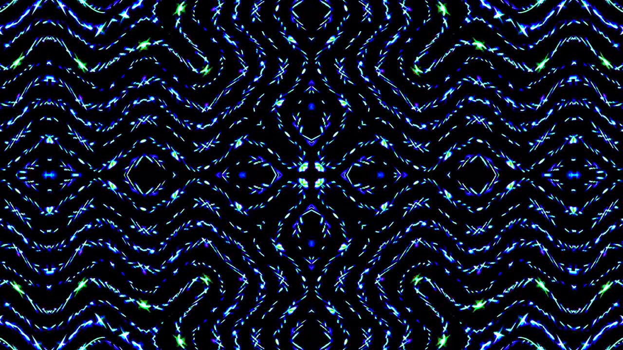 Abstract kaleidoscope shining beautiful smooth motion blue lines shining light arrangement