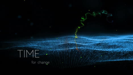 Time-for-change-text-animation-over-digital-landscape-with-glowing-particles