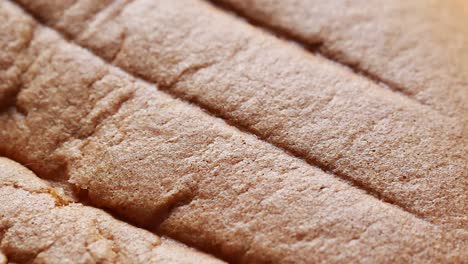 close-up view of a baked cake