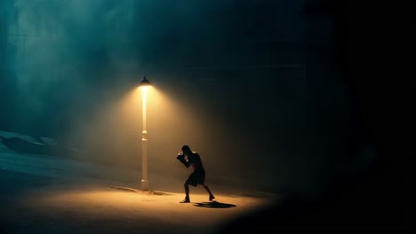 entrenamiento de boxeo nocturno