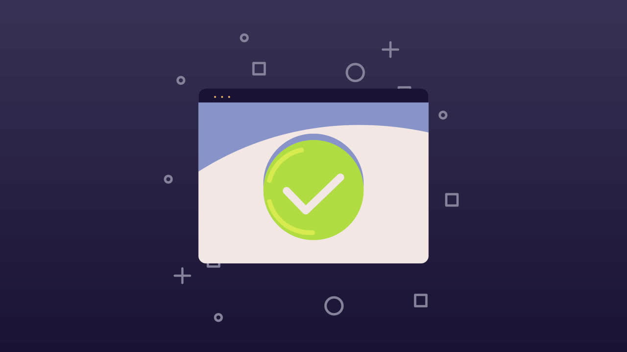 navegador web con una marca de comprobación de confirmación