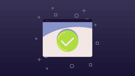 Web Browser with a Confirmation Check Mark