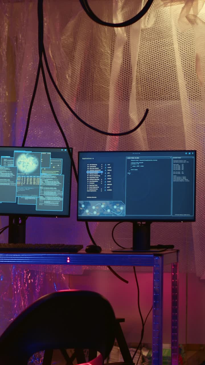 Script di hacking di video verticali in esecuzione su PC nascosti