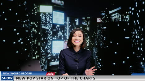 talk show host introduces new pop star