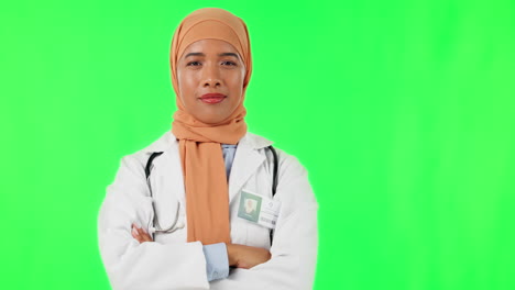 Muslim-woman,-doctor-and-thumbs-up-in-confidence