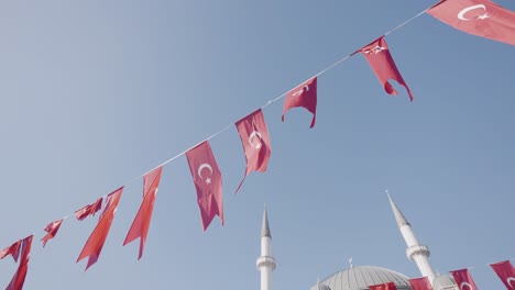 turkish flags and mosque