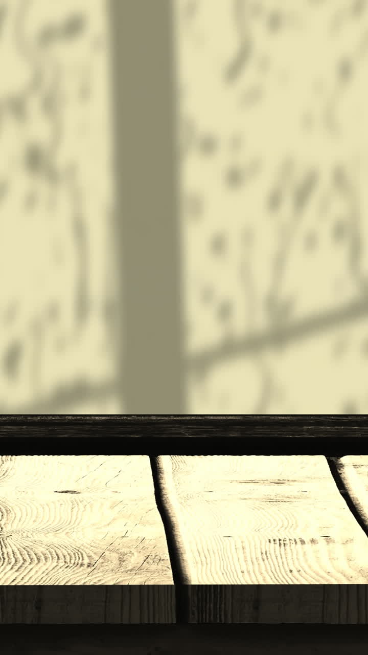 animación de hojas, lluvia y sombra de ventana sobre fondo amarillo