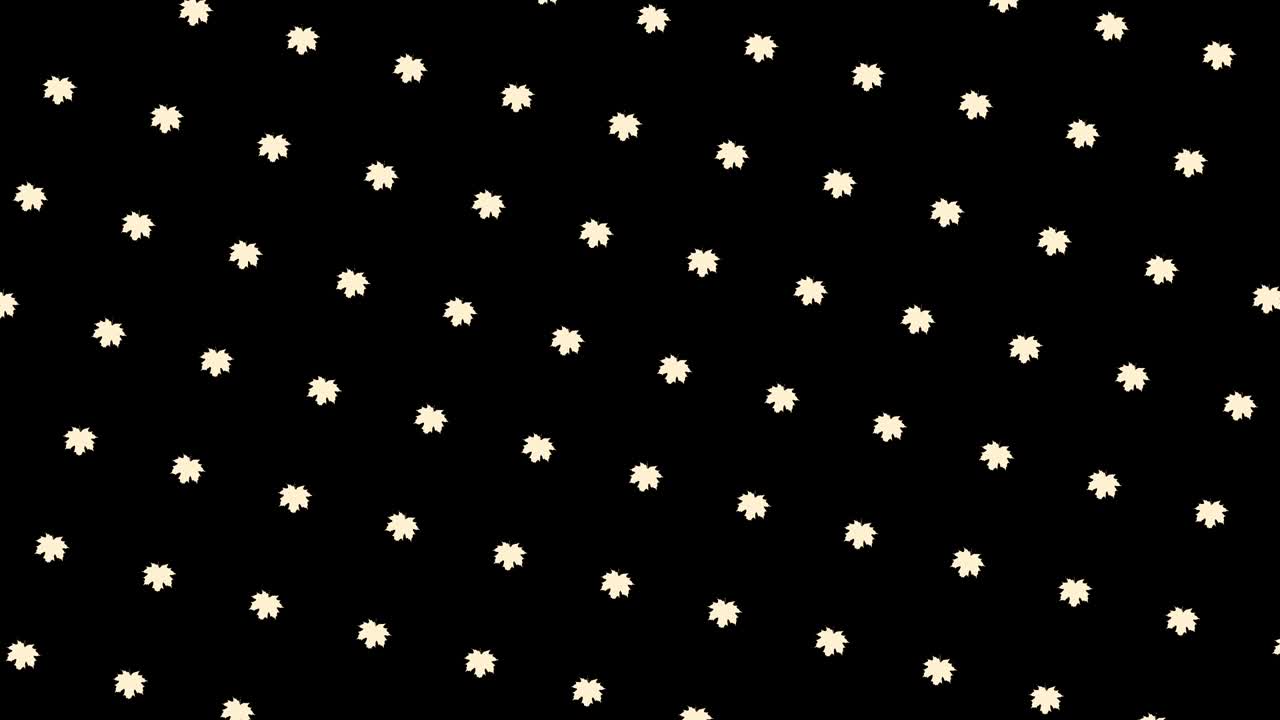 hojas de arce blanco que fluyen hacia arriba en fondo negro, bucle sin costuras. animación. fondo de movimiento monocromático de hojas de árboles que se mueven en filas.