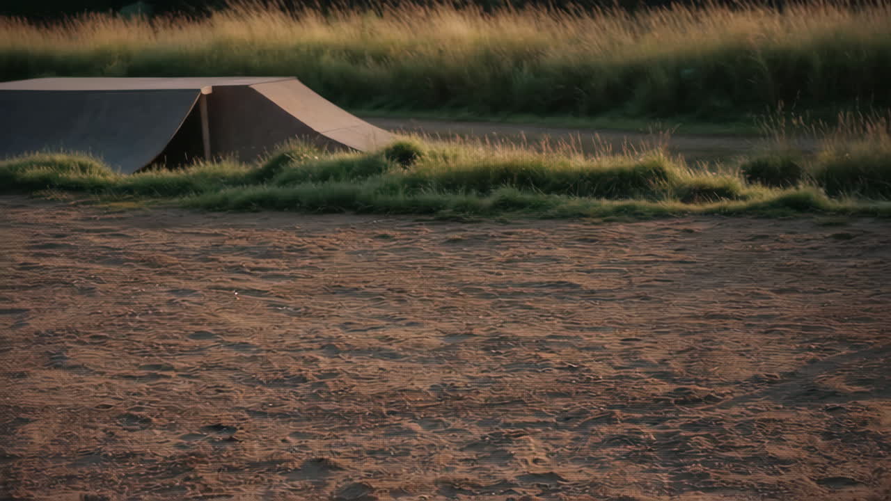 BMX Bike at Skatepark Sunset