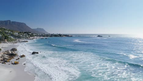 aerial view of beach on a sunny day 4k