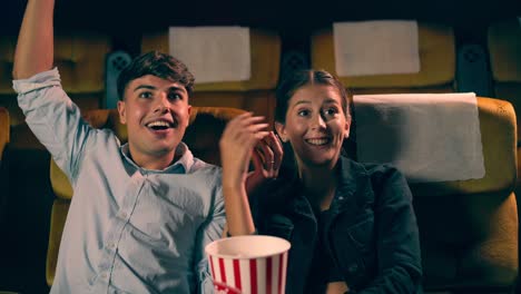 people audience watching movie in cinema theater.