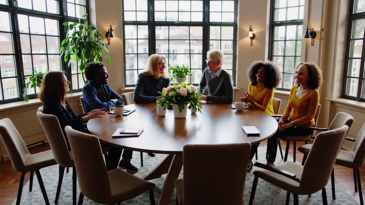 Business Meeting in a Stylish Office