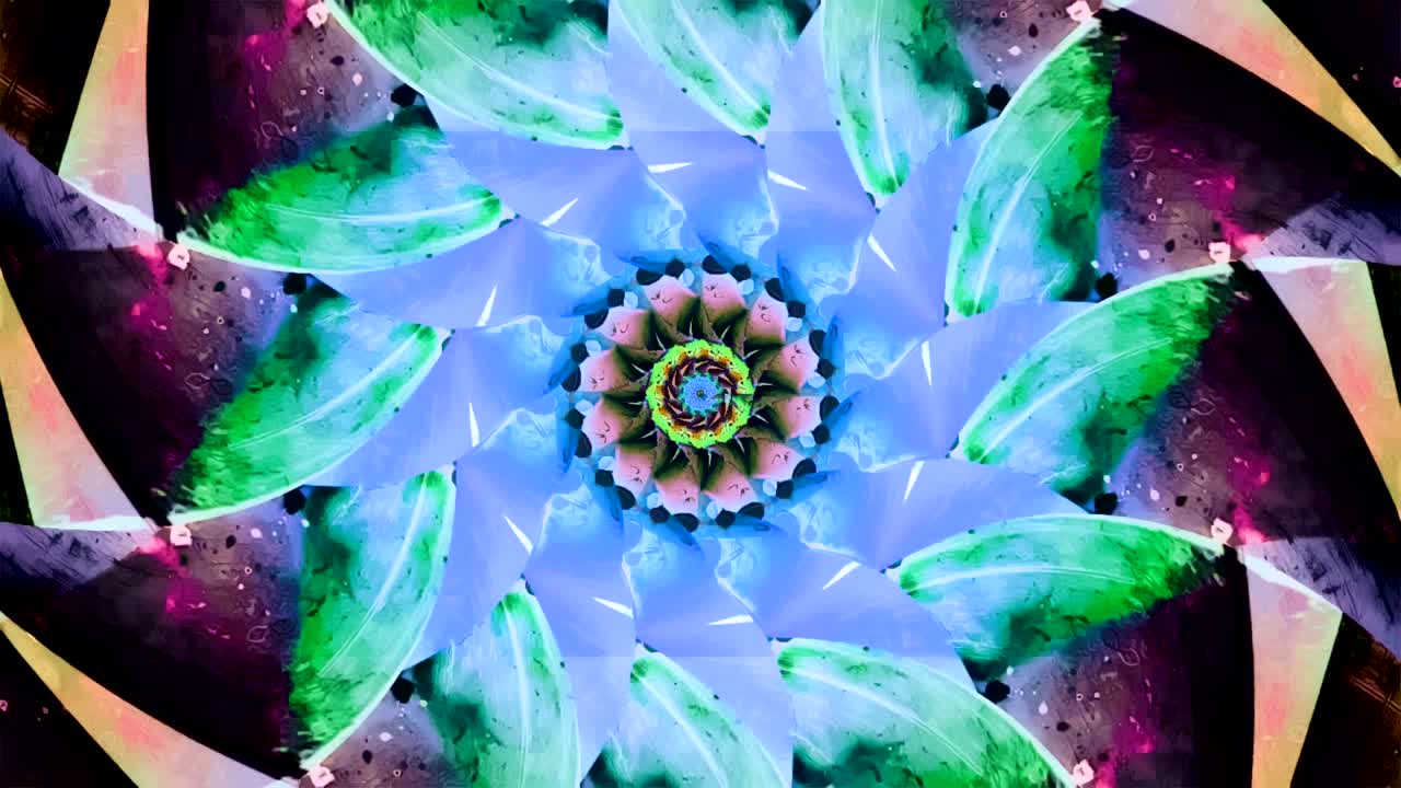 여러 가지 빛깔의 추상 만화경 루프