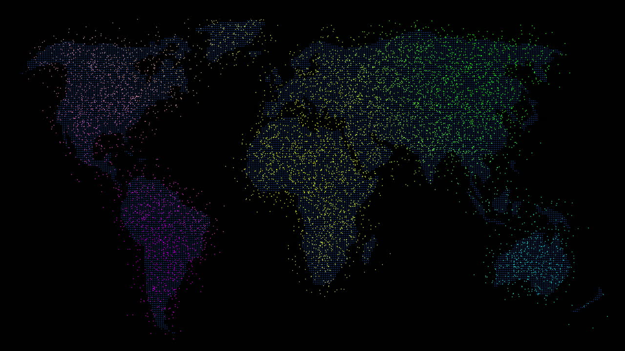 Colorful dotted world map