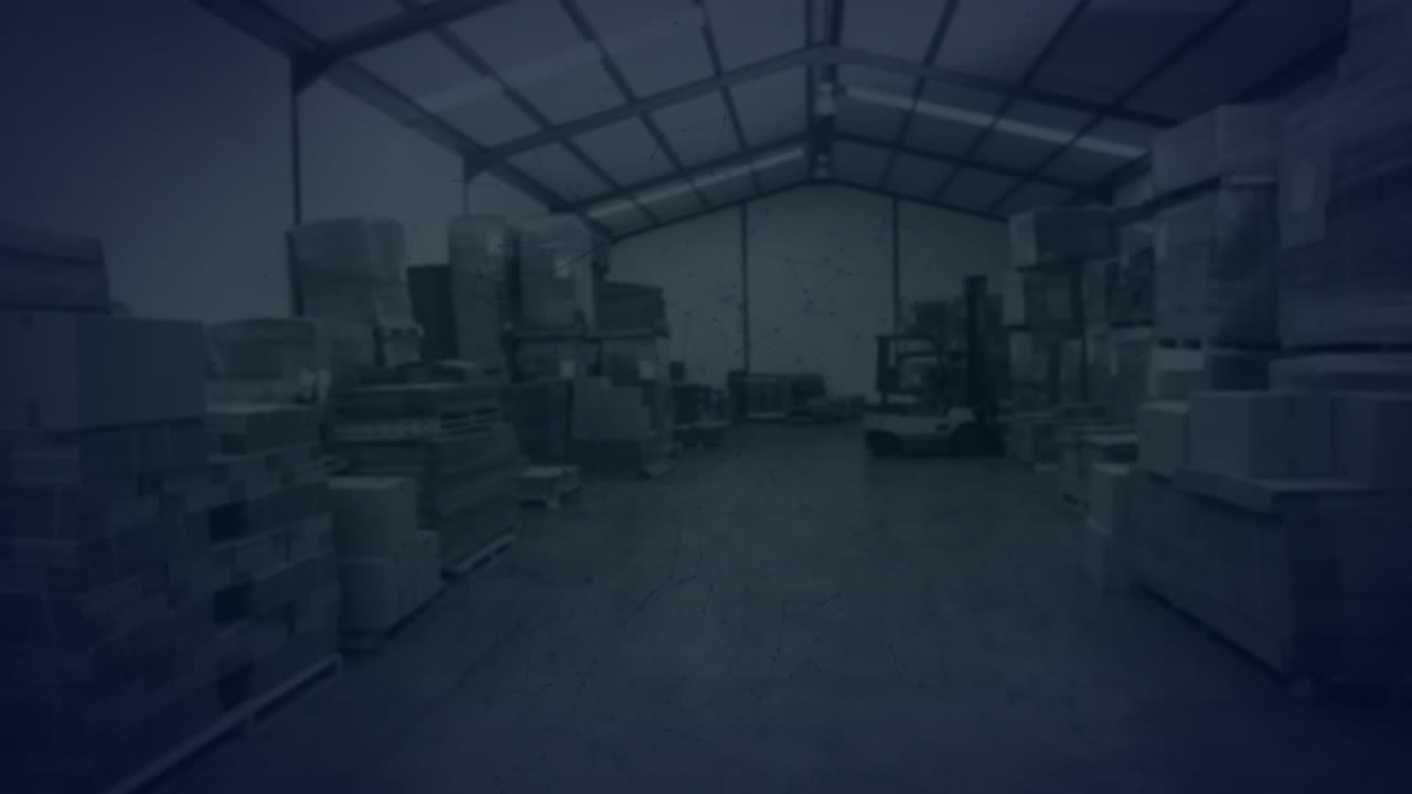 Animation of network of connections over warehouse