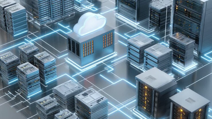 Avanceret Skyinfrastruktur: En Detaljeret Oversigt over Serverfarme og Forbindelse i Moderne Datacentre, der Anvender Skyteknologi