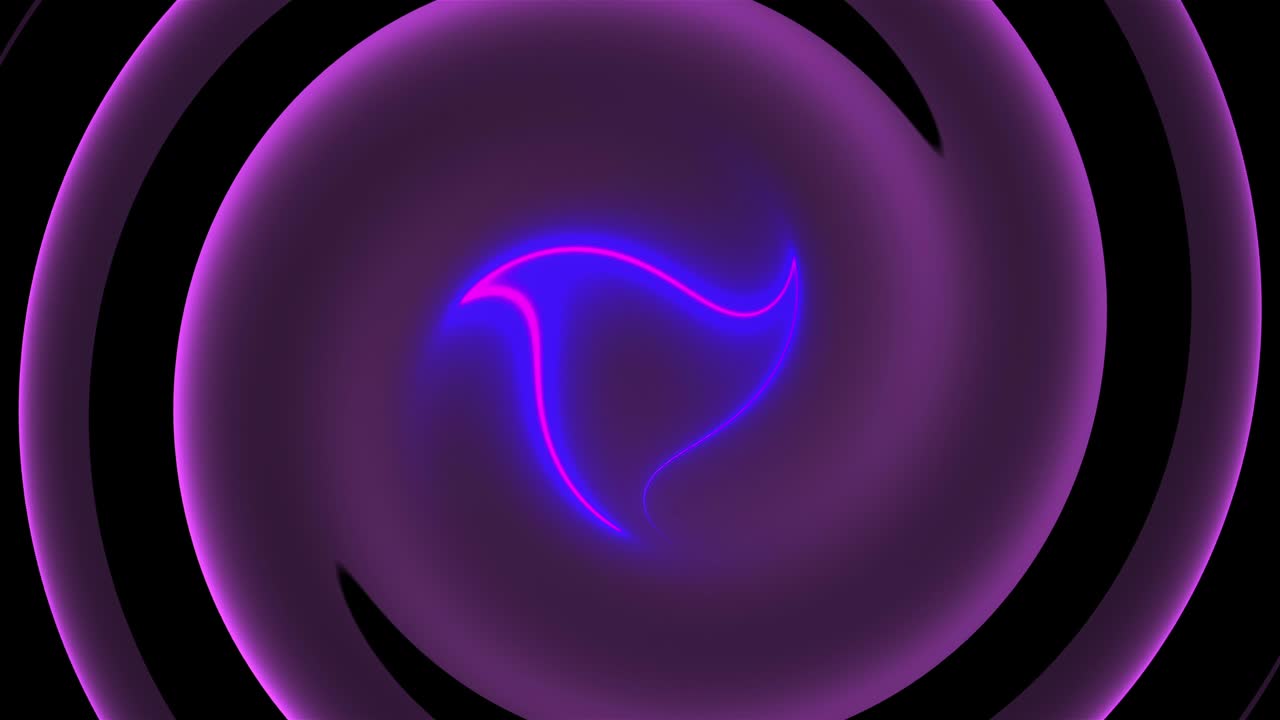 fondo de giro abstracto generado por computadora. renderización 3d fusión circular de líneas de color de neón