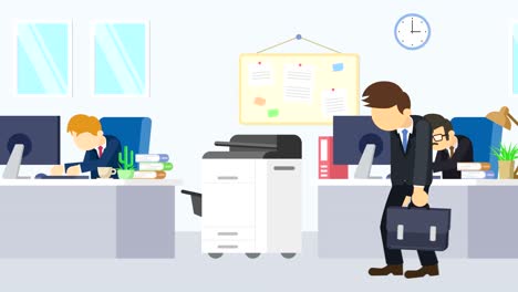 business team is working. business communication concept. loop illustration in flat style.