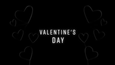 Animation-of-Valentines-Day-in-neon-on-black-background
