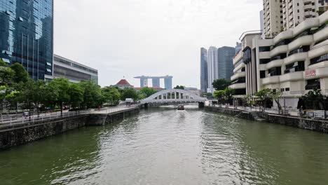 time-lapse of a cityscape along a river.