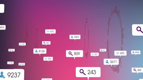 visualizing social media analytics and search data with animation on gradient background