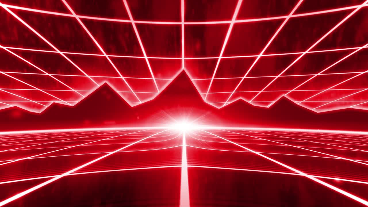 80년대 레트로 vhs 테이프 비디오 게임 소개 풍경 터 아케이드 와이어 프레임 산