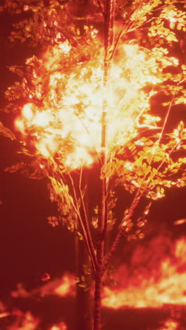 burning tree in a fire