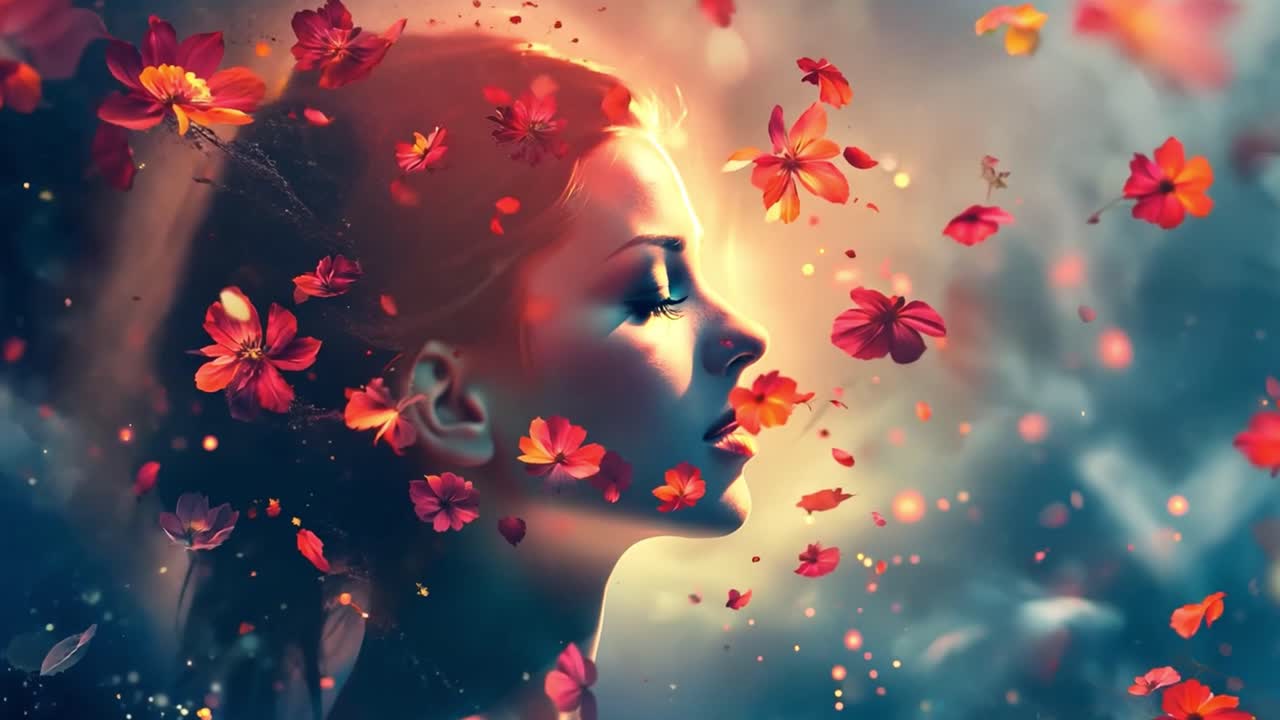 Ethereal Beauty with Flowers