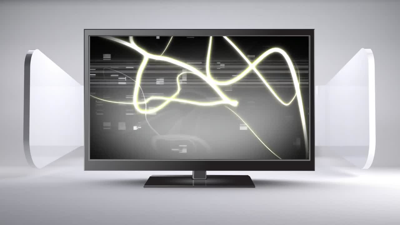 회전선과 정적 소음이 있는 텔레비전