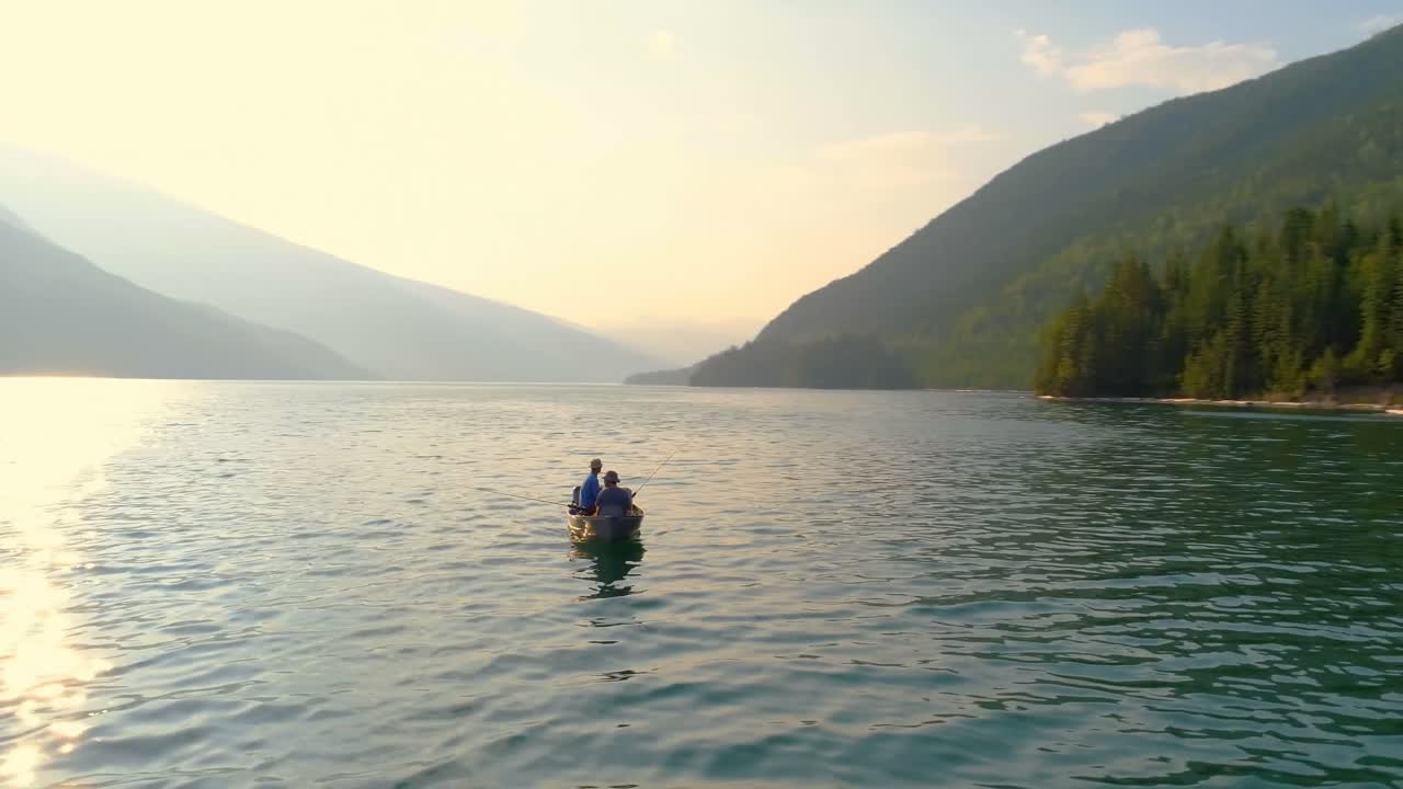 turistas pescando en un barco 4k