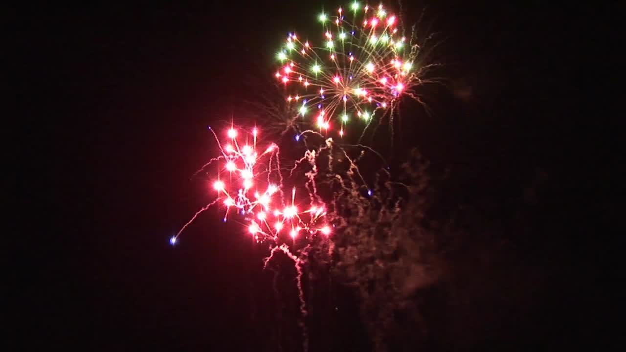 explosiones de fuegos artificiales