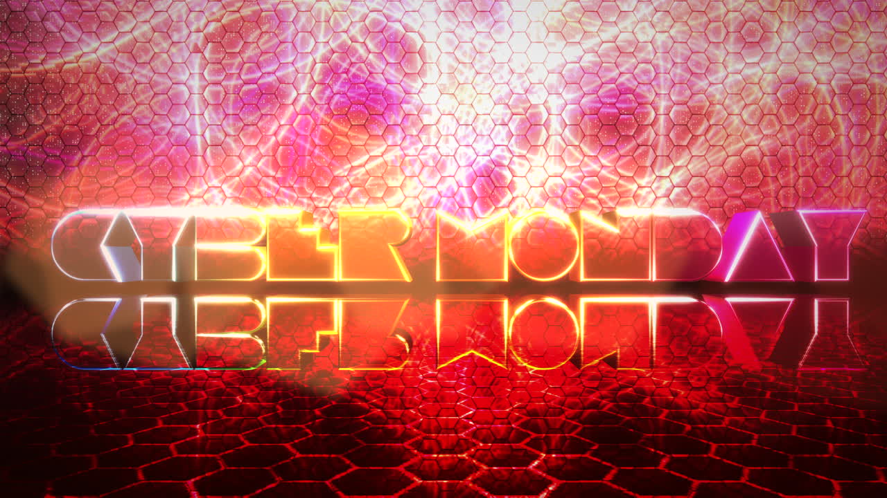 киберпонедельник с красными неоновыми огнями на сцене