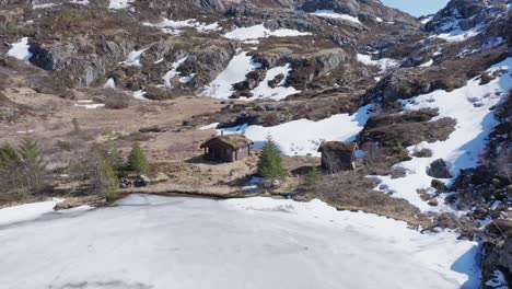 Pa-lvatnet-Lake-And-Surroundings-In-Norway---Aerial-Drone-Shot