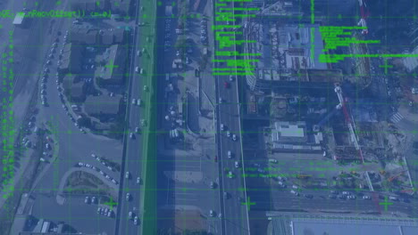 animación del procesamiento de datos sobre el tráfico por carretera
